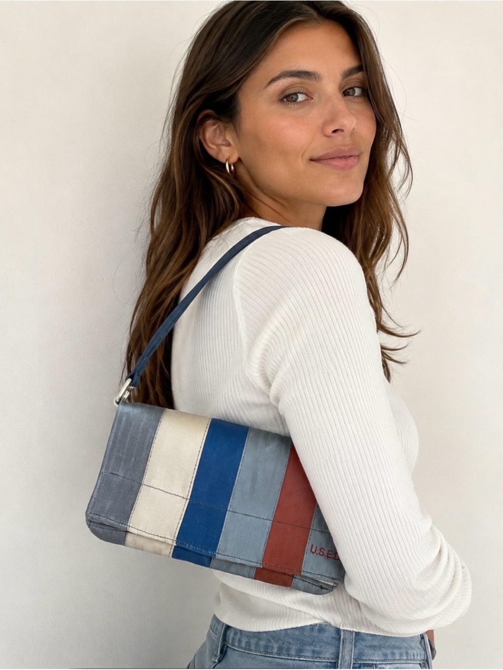 Upcycled Seatbelt Shoulder Bag/Y2K Canadian Recycled Seatbelt Purse by U.S.E.D